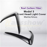 Real Carbon Fiber Front Foglight Trim Cover for the Tesla Model 3
