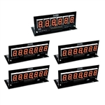 PINSCORE LED Display Set - B/S 1 x 6 Digit, 4 x 7 Digit Orange