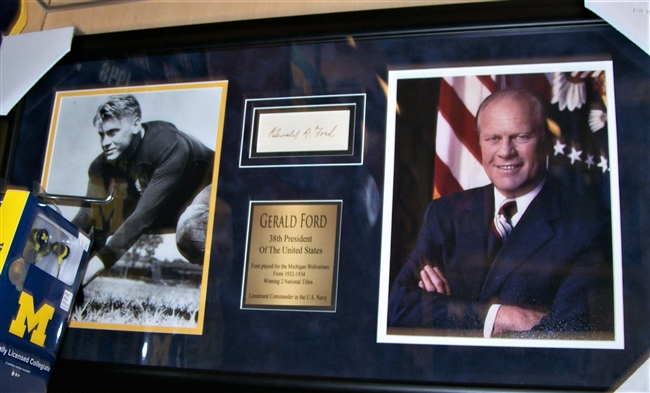 Gerald Ford Signed Index Card Collage Framed