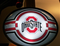 Slimline Illuminated Silver Oval Ohio State Logo Wall Sign