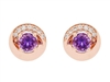 14k rose gold amethyst & diamond earrings