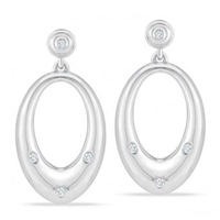 Stefano Bruni designs classic & contemporary sterling silver & diamond earrings