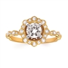 14k yellow gold diamond engagement semi-mount ring