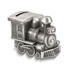 pewter small train baby bank