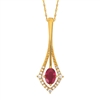 14k yellow gold diamond & ruby necklace