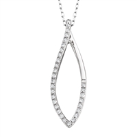14k white gold diamond drop necklace