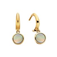 sterling silver with gold plating mother of pearl dangle earrings