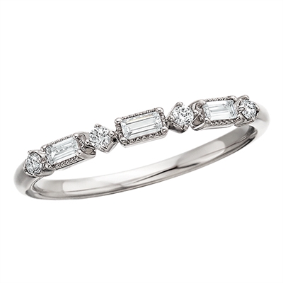 14k white gold diamond stackable ring band