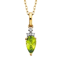 10k yellow gold diamond & peridot necklace
