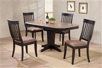 36" x 48"  Opens to 60" Solid Wood Cut Corner Table with four Chairs