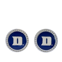 College Fashion Duke University Logo Charm Stud Eudi Earrings