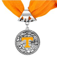College Fashion University of Tennessee Crystals Ornate Scarf Pendant Charm