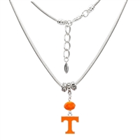 TENNESSEE 6025 | Silver Charm beaded Logo Necklace