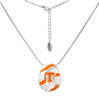 TENNESSEE 698 | Striped Oval Logo Pendant Necklace