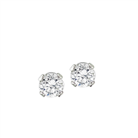 April Birth Stone Sparkling Clear Crystal Stud Earrings