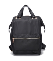 Fashion Black Faux Leather Everyday Backpack