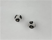 Fashion Diamond & Jet Cubic Zirconia Crystal Stud Earrings
