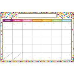Smart Confetti Calendar Chart Dry-Erase Surface, ASH91041