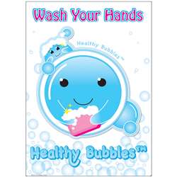 13X95 Cartoon Image Wash Your Hands Postermat Pals, ASH95331