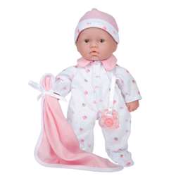 11&quot; Soft Baby Doll Pink Caucasian with Blanket, BER13107