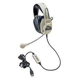 Deluxe Multimedia Stereo Headset W/ Boom Microphone W/ Usb Plug By Califone International