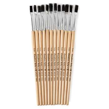Brushes Stubby Easel Flat 1/4&quot; Natural Bristle 12, CHL73125