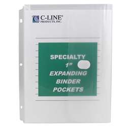 Binder Pocket Velcro Closure 10Pk Specialty Binderpocket Clear By C-Line