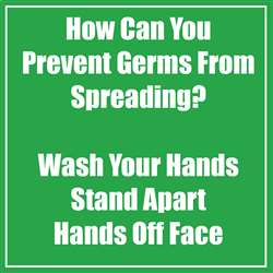 Prevent Germ Spreadng Green Low Tac Wall Stickers , FLP97018