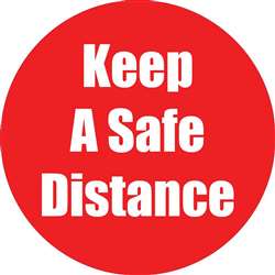 Keep A Safe Distance Red Anti-Slip Floor Sticker 5, FLP97072