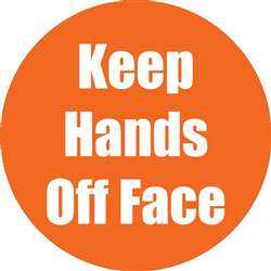 Keep Hands Off Face Orange Antislip Floor Sticker , FLP97088
