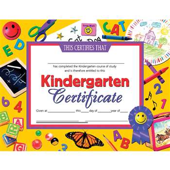 Certificates Kindergarten 30 Pk 8.5 X 11 Inkjet Laser By Hayes School Publishing