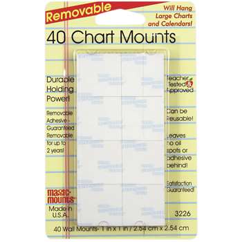 Magic Mounts Chart Mounts 1In X 1In Pack Of 40 By Miller Studio