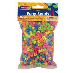 Neon Pony Beads Asst Colors 1000Pcs, PACAC3553