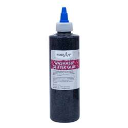 Washable Glitter Glue 8 Oz Black Handy Art, RPC146055
