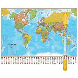 Hemispheres Laminated Map World, RWPHM01