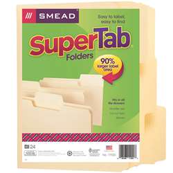 Smead 24Pk Manila Supertab Letter Size Folders, SMD11920