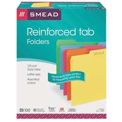 Smead 100Bx Asst Colors Letter Size File Folders, SMD11993
