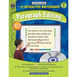 Interactive Learning Gr 3 Paragraph Editing W/Cd By Teacher Created Resources