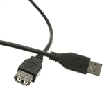 WholesaleCables.com 10U2-02106EBK 6ft USB 2.0 Extension Cable Black Type A Male to Type A Female