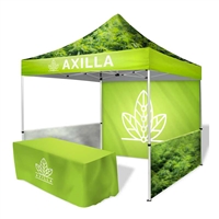 TENTKIT7 - 10X10 Pop Up Tent with Two Half Walls and One Full Wall