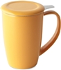 Curve Tall Tea Mug with Infuser and Lid 15 ounces, Mandarin