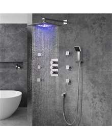 FontanaShowers Trialo Color Changing LED Shower Head with Adjustable Body Jets