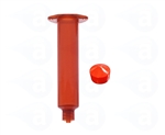 10cc amber Syringe Barrel with red wiper piston