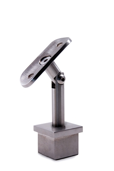 316 Stainless Steel Handrail Support 2 61/64" Dia. x 1 2/3" Dia., Pivotable, for Square Tube 1 9/16" Dia.