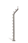 316 Stainless Steel 1 2/3" Curved Newel Post with Round Bar Supports