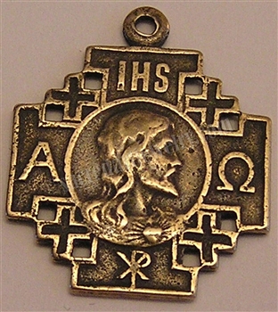 Medal, Crusades. 1 1/4" - Catholic religious medallions in authentic antique and vintage styles with amazing detail. Large collection of heirloom pendants for your necklace or bracelet in true bronze and sterling silver.