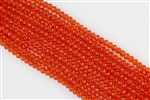 4x6mm Faceted Crystal Designer Glass Rondelle Beads - Tangerine Orange