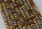 5x8mm Faceted Crystal Designer Glass Rondelle Beads - Amber Glow Mix