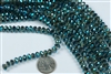 5x8mm Faceted Crystal Designer Glass Rondelle Beads - Ultramarine Green Smoky Quartz