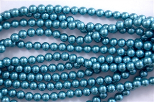 4mm Glass Round Pearl Beads - Montana